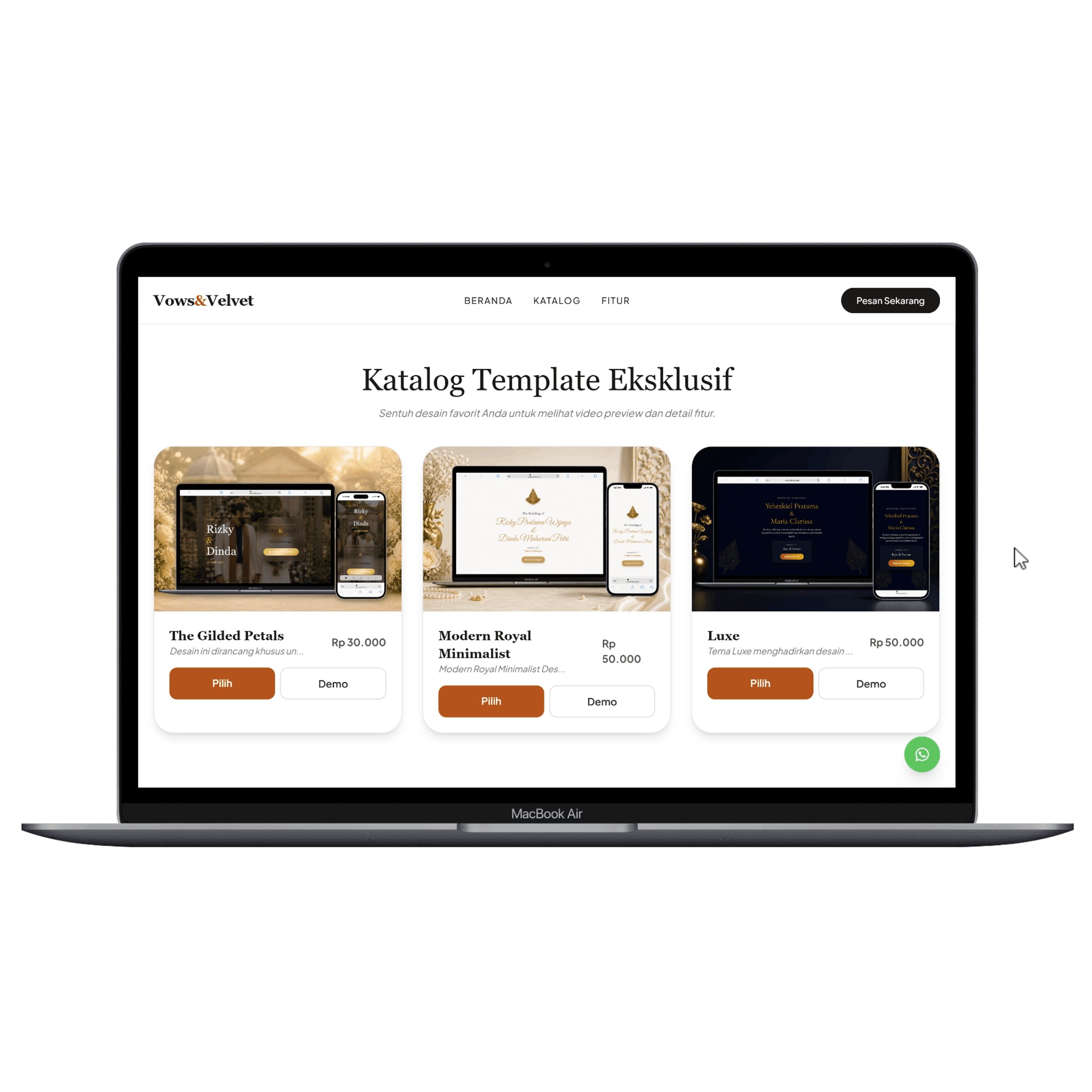 Proyek Vows&Velvet: Platform Undangan Digital Instan Berbasis Payment Gateway